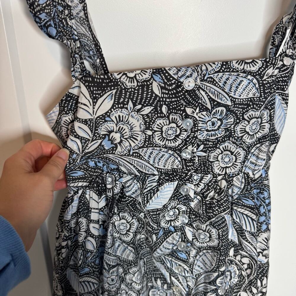 Summersalt Floral Print Ruffle Smocked Button Down Midi Summer Dress Size Small - Picture 3 of 6